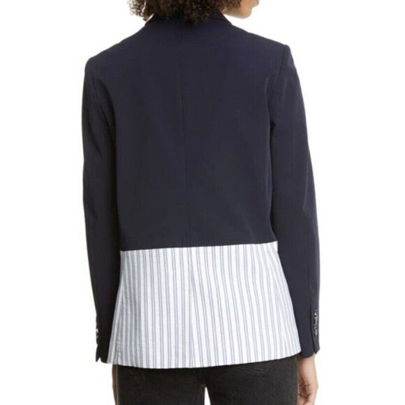 Tanya Taylor sz 2 Blazer Blue Striped Classic Preppy Designer Tailered Office - Picture 3 of 9